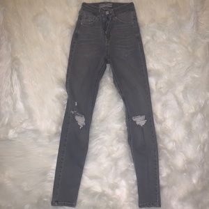 Topshop Grey Highwaisted Skinny Jeans